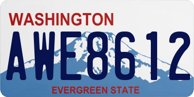 WA license plate AWE8612