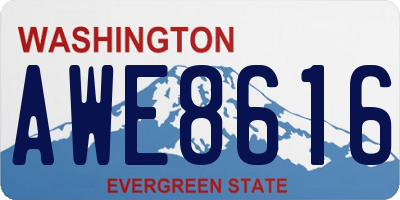 WA license plate AWE8616