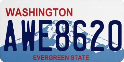 WA license plate AWE8620