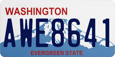 WA license plate AWE8641