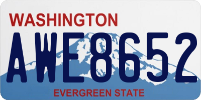 WA license plate AWE8652