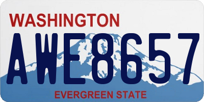 WA license plate AWE8657