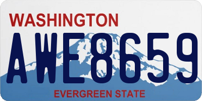 WA license plate AWE8659