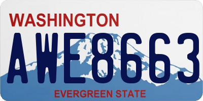WA license plate AWE8663