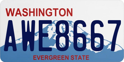WA license plate AWE8667