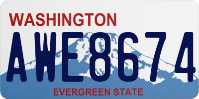 WA license plate AWE8674