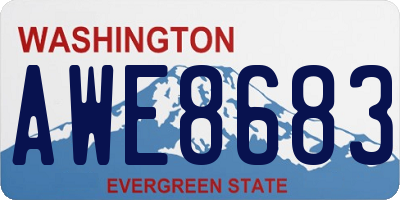 WA license plate AWE8683