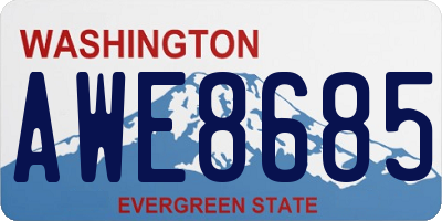 WA license plate AWE8685