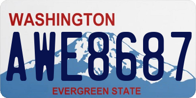 WA license plate AWE8687