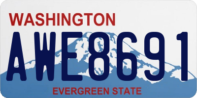WA license plate AWE8691