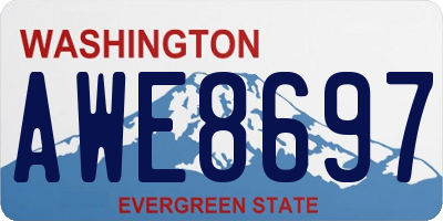 WA license plate AWE8697