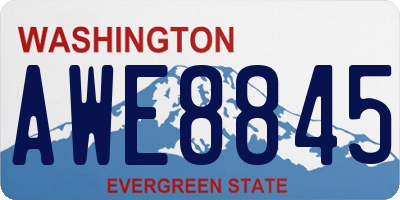 WA license plate AWE8845