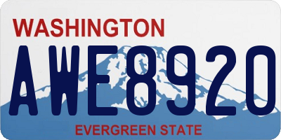 WA license plate AWE8920