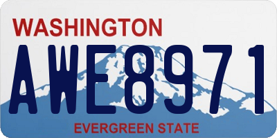 WA license plate AWE8971