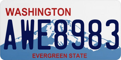 WA license plate AWE8983