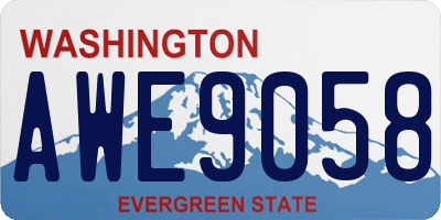 WA license plate AWE9058