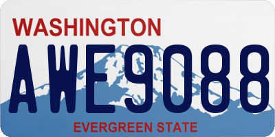 WA license plate AWE9088