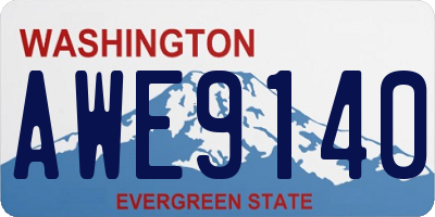 WA license plate AWE9140
