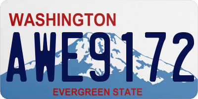 WA license plate AWE9172