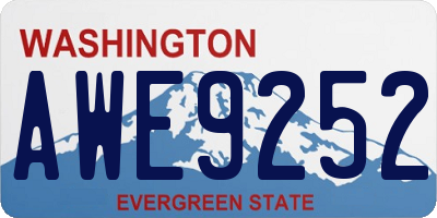 WA license plate AWE9252