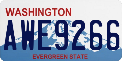 WA license plate AWE9266
