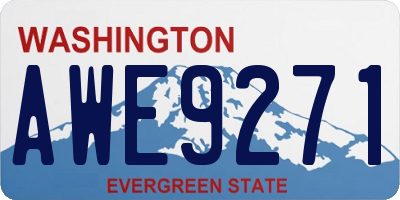 WA license plate AWE9271
