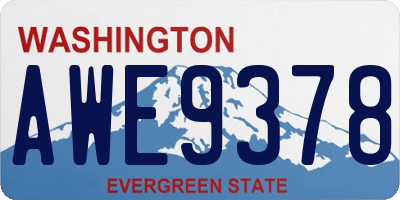 WA license plate AWE9378