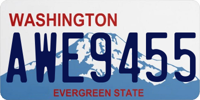 WA license plate AWE9455