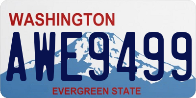 WA license plate AWE9499