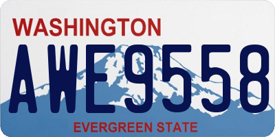 WA license plate AWE9558