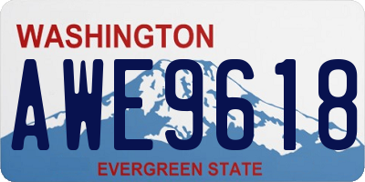 WA license plate AWE9618