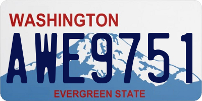 WA license plate AWE9751