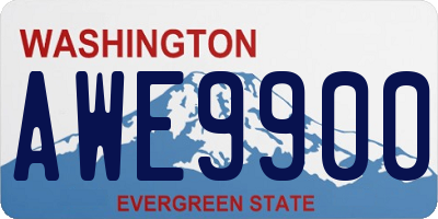 WA license plate AWE9900