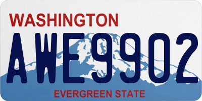 WA license plate AWE9902