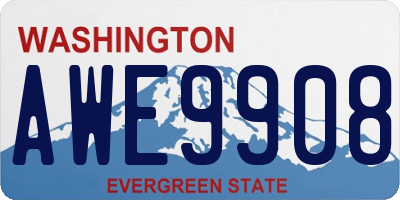 WA license plate AWE9908