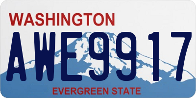 WA license plate AWE9917