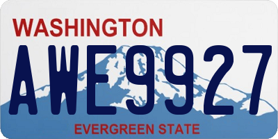 WA license plate AWE9927