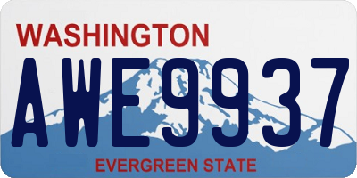 WA license plate AWE9937