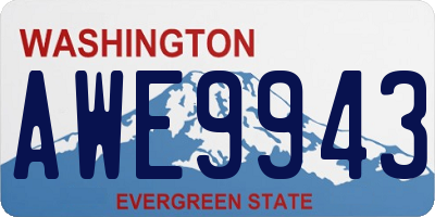 WA license plate AWE9943