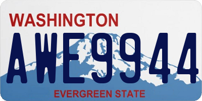 WA license plate AWE9944