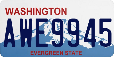 WA license plate AWE9945