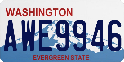 WA license plate AWE9946
