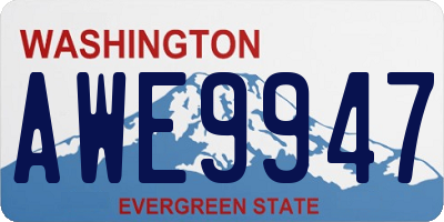 WA license plate AWE9947