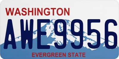 WA license plate AWE9956