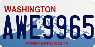 WA license plate AWE9965