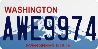 WA license plate AWE9974