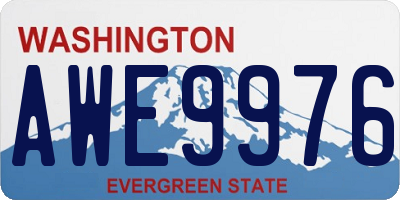 WA license plate AWE9976