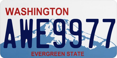 WA license plate AWE9977