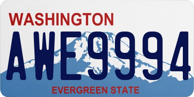 WA license plate AWE9994