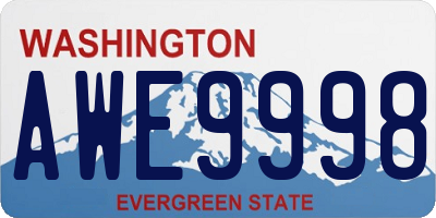 WA license plate AWE9998